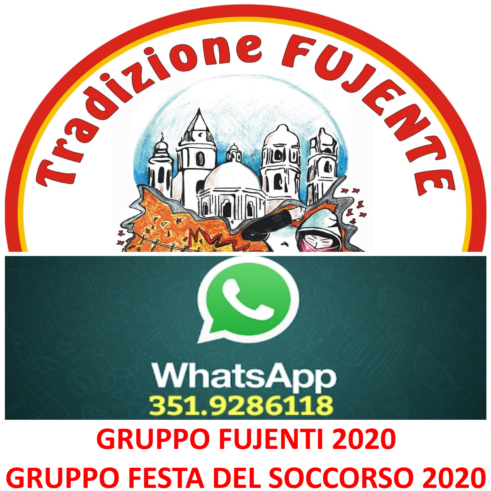 Festa del Soccorso 2020: creati 2 gruppi whatsapp per ricevere tutte le informazioni necesarie